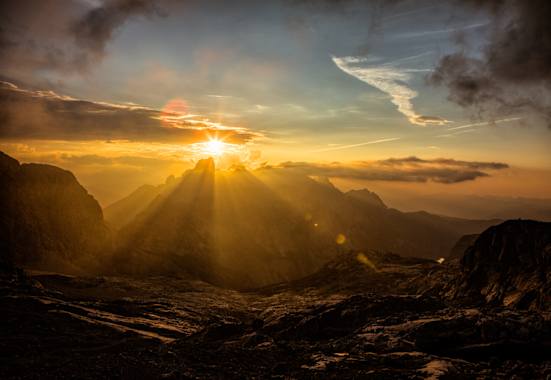 Sonnenuntergang bei der Adamekhütte 