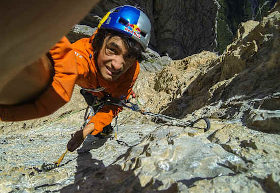 David Lama in der Laserzwand