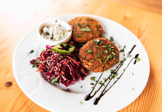 Polenta-Gemüse-Laibchen von der Franz-Fischer-Hütte