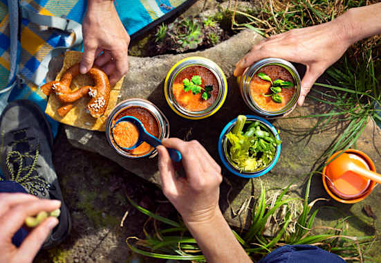 Ideal für den gemeinsamen Wander-Ausflug: Gazpacho to go