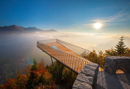 Traumhafte Blick von der Aussichtsplattform des Harder Kulm