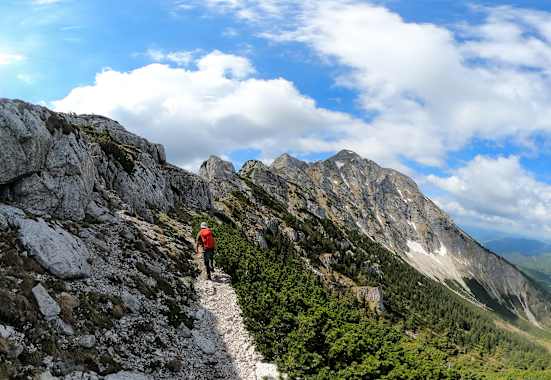 Bergsteiger am Rauhen Kamm auf den Ötscher
