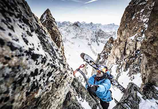 Andrzej Bargiel in La Grave beim Bergsteigen