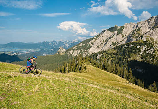 Trailabfahrt zur Hochalphütte in den Allgäuer Alpen