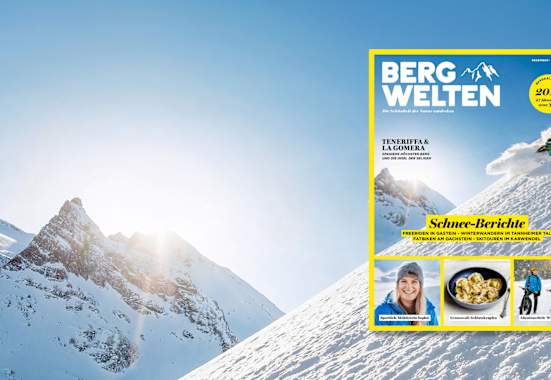 Überall im Zeitschriftenhandel: Das Bergwelten Magazin (Dezember/Januar 2018/19)