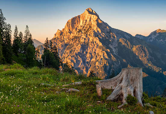 Der Kleine und Große Ödstein im Abendlicht 