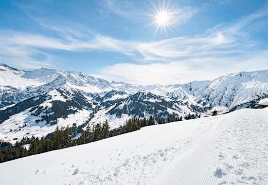 Ausblick auf die Berglandschaft.
