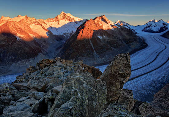 Berner Alpen: Aletschgletscher mit Aletschhorn