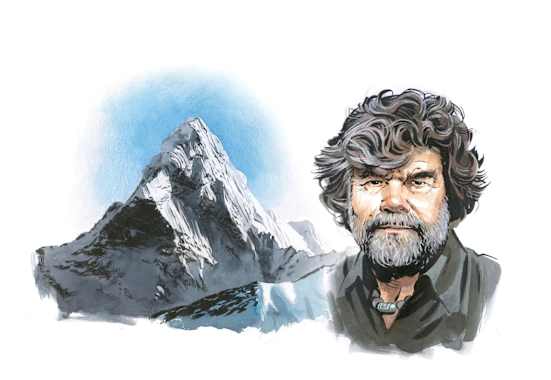 Reinhold Messner vor dem Nanga Parbat