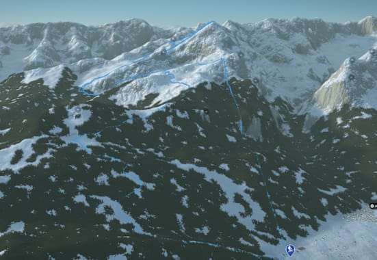 Blaue Stunde am Wahrzeichen von Garmisch-Partenkirchen: der Alpspitze (2.628 m)