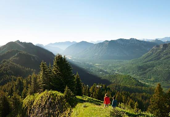 Das Panorama der Ammergauer Alpen.