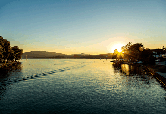 Blick von Seewalchen am Attersee im Salzkammergut
