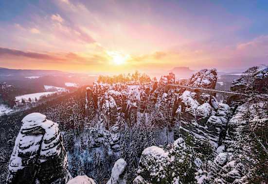 Basteibrücke im Winter - Nationalpark Sächsische Schweiz