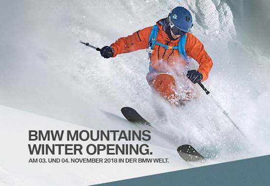 Das BMW Mountains Winter Opening am 3. und 4. November in der BMW Welt in München