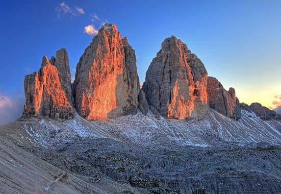 Drei Zinnen in den Sextner Dolomiten in Südtirol