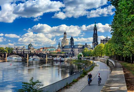 Dresden: Radfahren entlang der Elbe