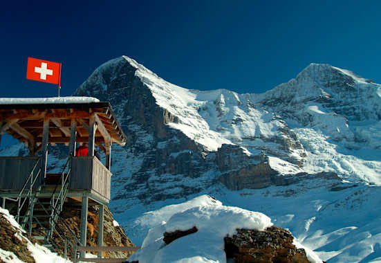 Berner Alpen: Blick auf den Eiger von der Kleinen Scheidegg