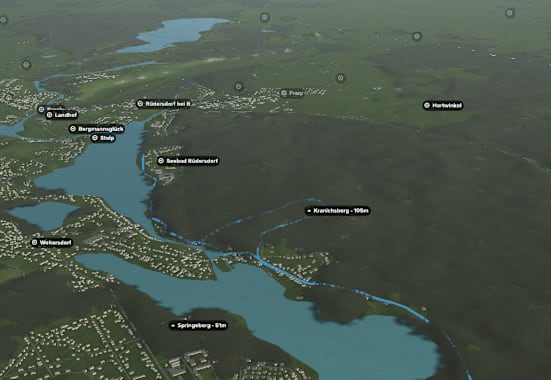 Der Flakensee zwischen Woltersdorf und Erkner im Sonnenuntergang