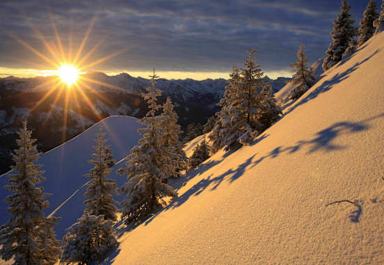 Winterlandschaft am Grünten in den Allgäuer Alpen in Bayern