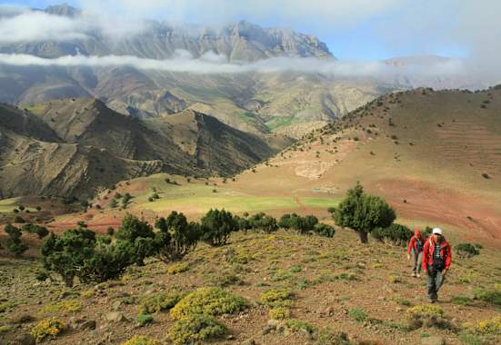 Wanderer im Hohen Atlas in Marokko