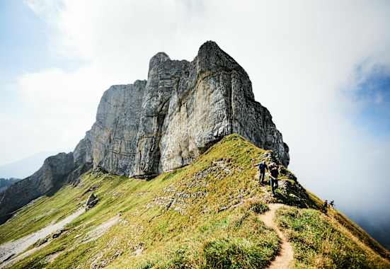 Das Bergmassiv Pilatus bei Sonnenschein