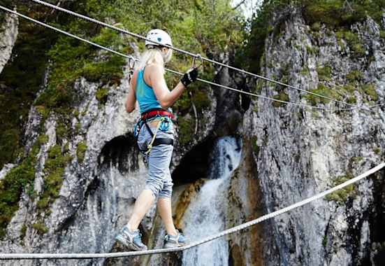 Der Seebener Klettersteig oberhalb von Ehrwald ist nichts für schwache Nerven