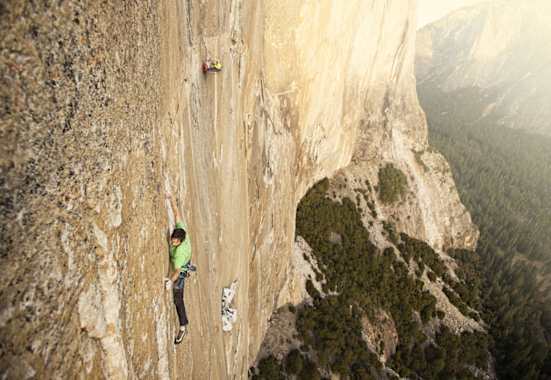 Kevin während der 15. Seillänge der Dawn Wall