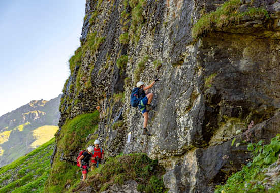 Die steile Einstiegswand