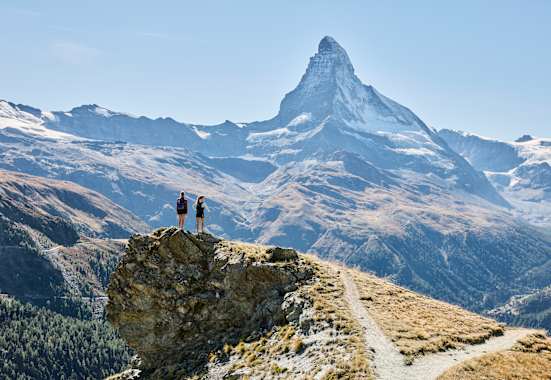 Blick auf das Original: das Matterhorn bei Zermatt in der Schweiz