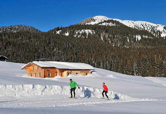Langläufer auf der Winklmoosalm in Bayern
