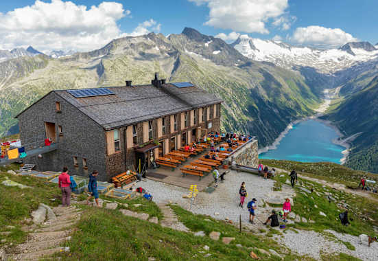 Die Olpererhütte in den Zillertaler Alpen