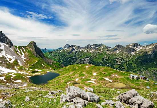 Die Rappenseehütte (2.091 m) in den Allgäuer Alpen