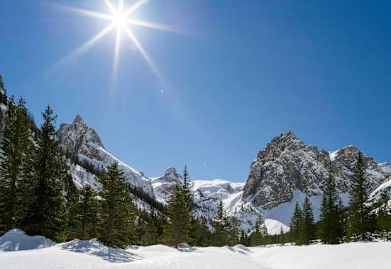 Das Innerfeldtal in den Sextner Dolomiten mit dem Gipfel des Morgenkopf (2.493 m)