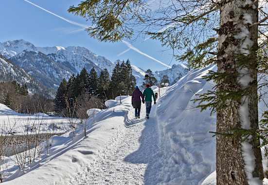 Zwei Personen und ein Hund mit wunderschönem Panorama.