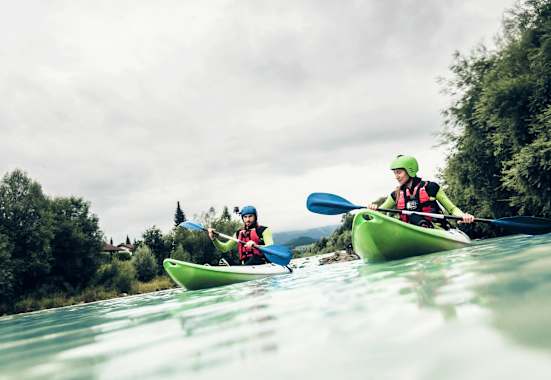 Paddeln auf der Iller in Bayern