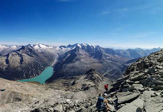 Bergsteiger im freien Gelände