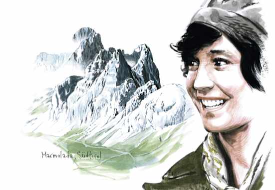 Paula Wiesinger und die große Marmolata-Südwand in Südtirol