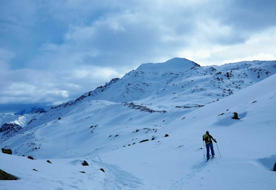 Skitour auf den Piz Turettas im Val Müstair in Graubünden