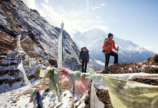David Lama Conrad Anker Expedition Lunag Ri (6.907m) im Himalaya in Nepal.