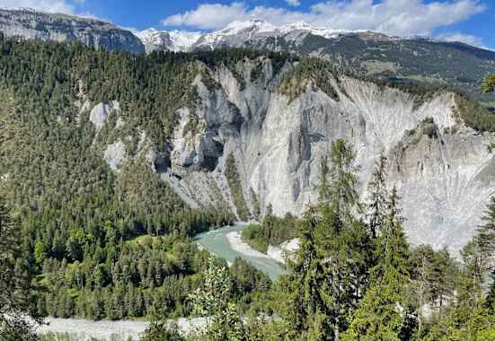 Blick von oben auf die Rheinschlucht