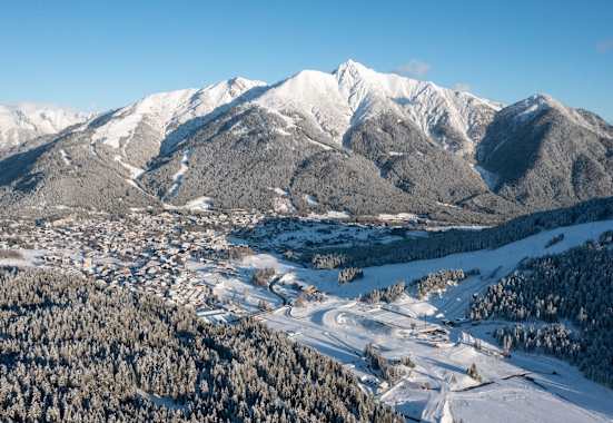 Blick auf Seefeld im Winter