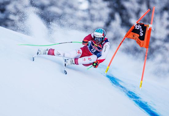 Vincent Kriechmayr auf der Hahnenkamm-Abfahrt 2024 in Kitzbühel