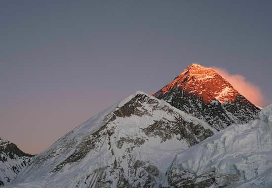 Sonnenuntergang am Mount Everest im Himalaya