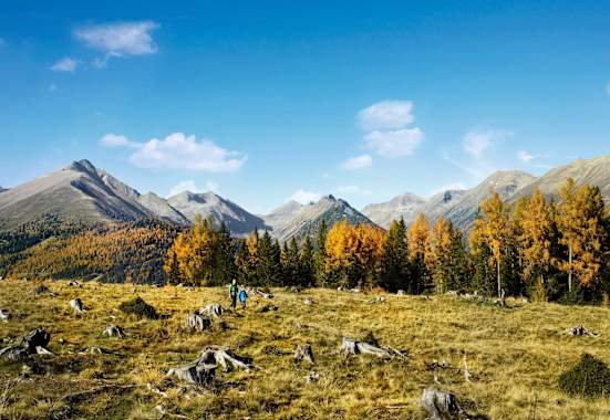 Ein Blick in das herbstlich gefärbte Hochtal