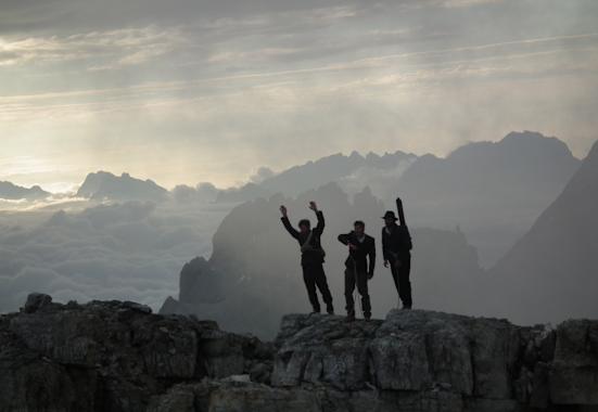 Nachgestellte Szene der Erstbesteiger