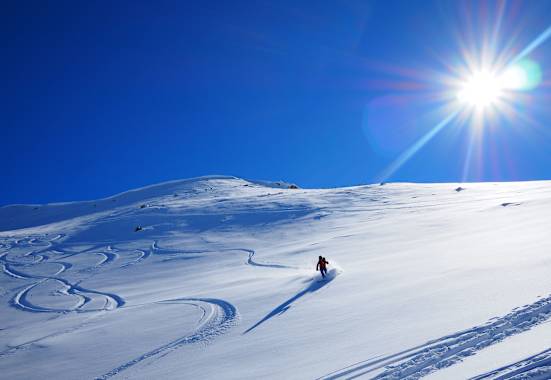 Freeriden im Val Müstair in der Schweiz