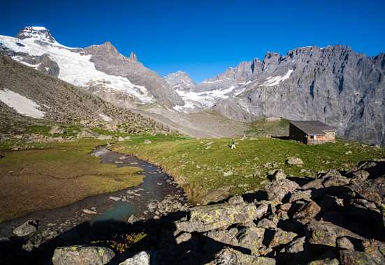 Schmadrihütte mit Tschingelfirn