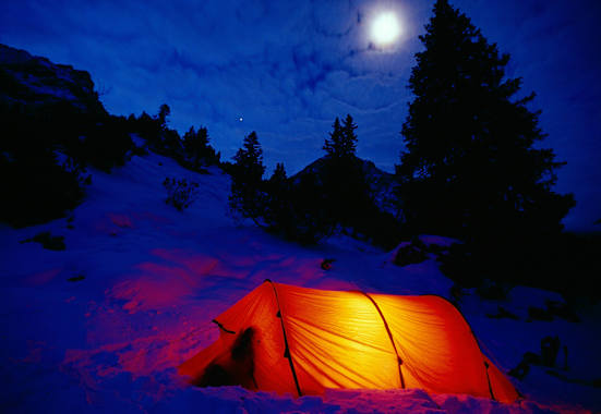Winter: Zelten im Karwendel-Gebirge