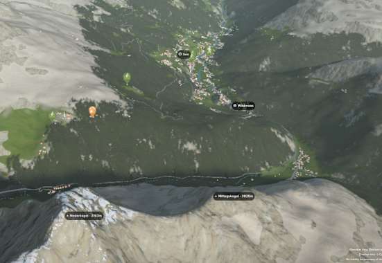 3D Ansicht der Gaislach Alm