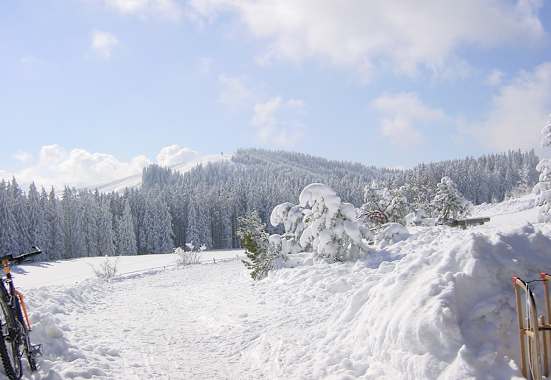 Aussicht vom Blomberghaus im Winter